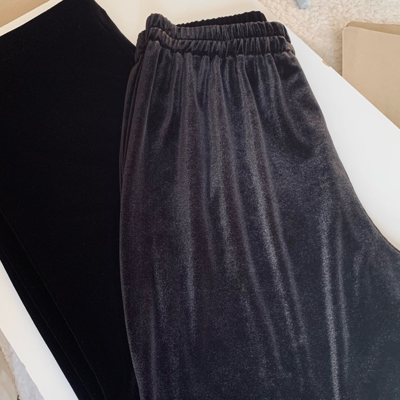 Vintage velvet Elastic Waist Straight Pants - Picture 3 of 5